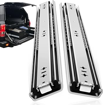 Heavy Duty Drawer Slides 12 14 16 18 20 22 24 26 28 30 32 34 36 40 Inch 205 Lbs Side Mount Full Extension Ball Bearing Rails Rail Tool Box Runner Glide 1 Pair -W53mm, 30 Inch