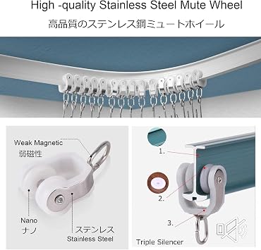 Curtain Glider Hooks Curtain Rail Rollers, Heavy-duty Curtain Rail Pulleys Runners, Durable Metal Carriers Rollers For Flexible Ceiling Curtain Track, 10/20/50pcs Mute Wheel Drapery Runners(50 PCS)