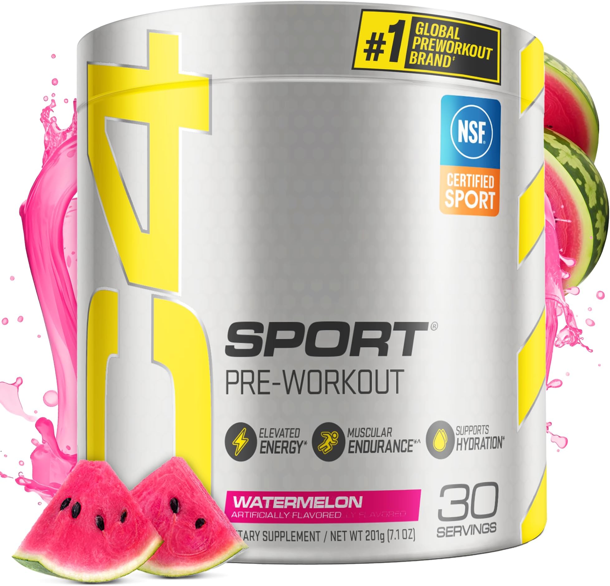 Cellucor C4 Sport Pre Workout Powder Watermelon - NSF Certified for Sport + Preworkout Energy Supplement for Men & Women - 135mg Caffeine + Creatine Monohydrate - 30 Servings