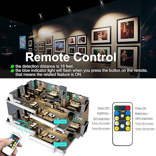 Miniatura 4 de Spotlight funciona con pilas, luz LED inalámbrica, luz regulable para plantas de árbol en interiores, iluminación vertical para exhibición de fotos,