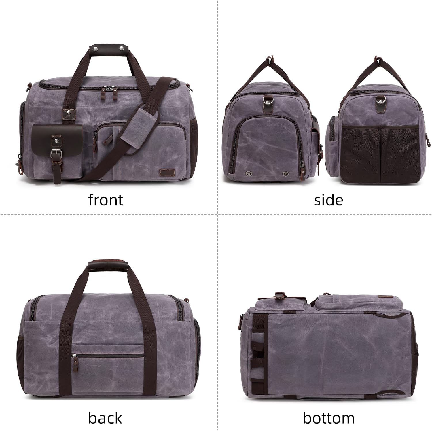 Travel Duffle Bag Weekender Bag with Shoe Compartment Overnight Bag for Men Travel Bag Carry On Lugguage Gray
