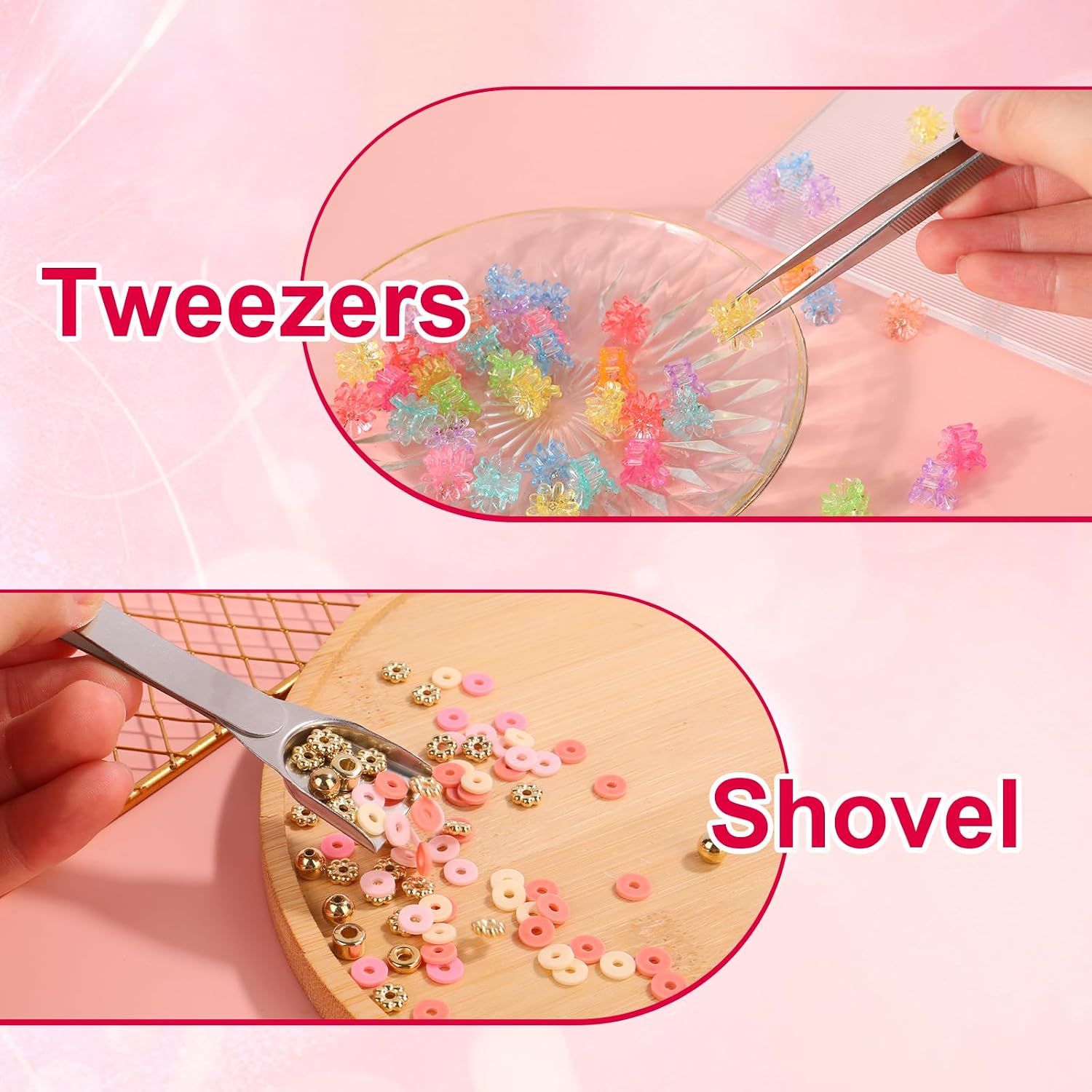 3pcs Cake Decorating Tools Kit, 2 Straight Tip Tweezers & 1 Shovel Tip Tweezers Stainless Steel Professional Sprinkles Tools for Baking Cupcake & Cookies Pen Gadget Decoration Supplies (Style B)