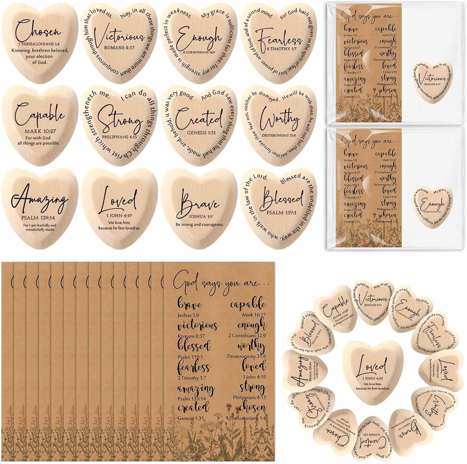 Yalikop 24 Set God Says You are Inspirational Christian Church Gift