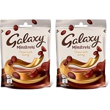 Galaxy Minstrels Milk Chocolate 2 x 118g   Smooth & Creamy Galaxy Chocolate in Crispy Shells, Chocolate Sharing Bag, Milk Chocolate Sweets, Suitable for Vegetarians
