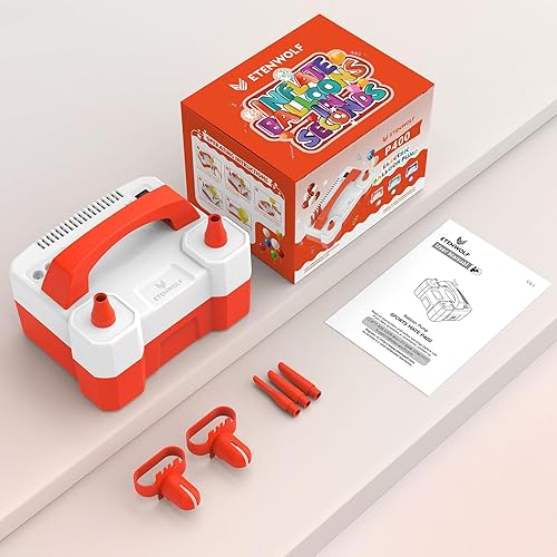 Miniatura 8 de ETENWOLF P400 Balloon Pump Electric for Balloons with 2 Nozzles 110V 550W Balloon Blower for Party Metalic Latex Foil Balloons, Balloon Inflator for