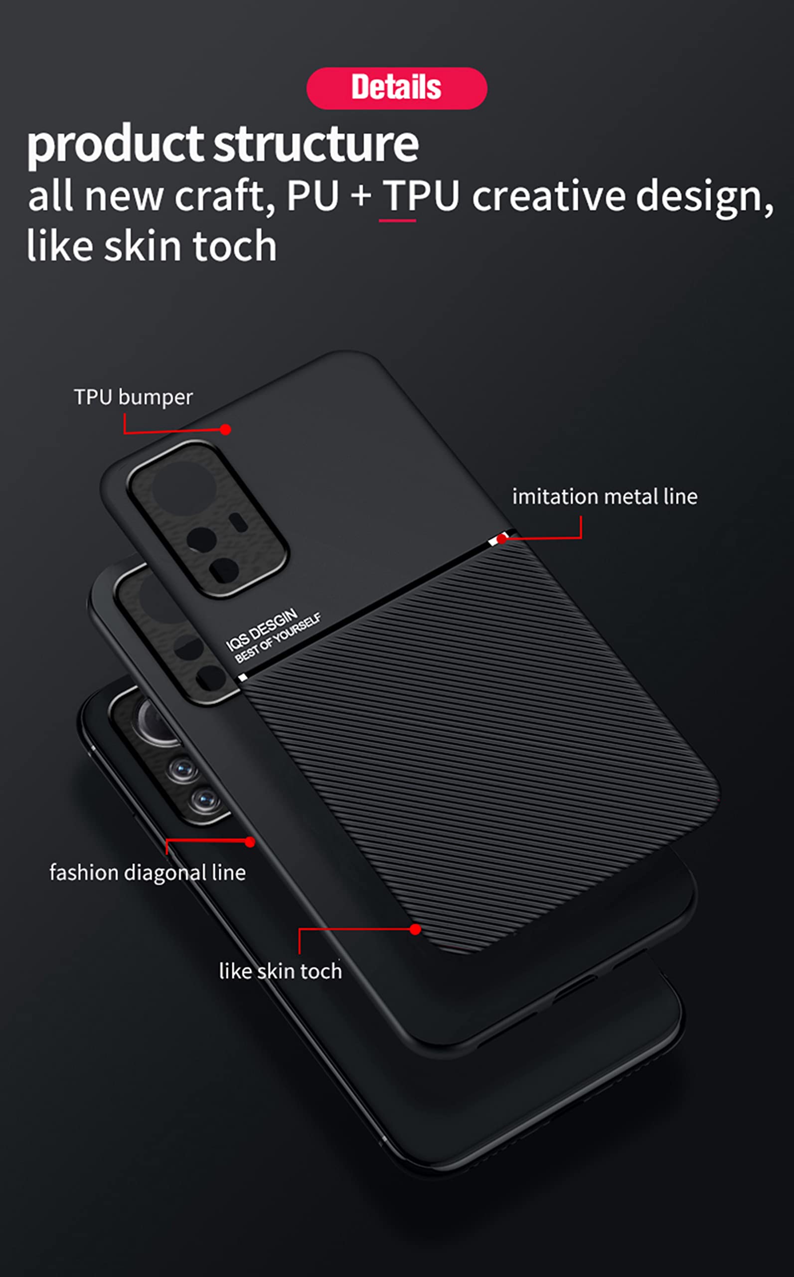 Coque TIANCI Pour Xiaomi Redmi Note 12 4G – Cuir PU Doux & TPU Antichoc – Ultra-Mince