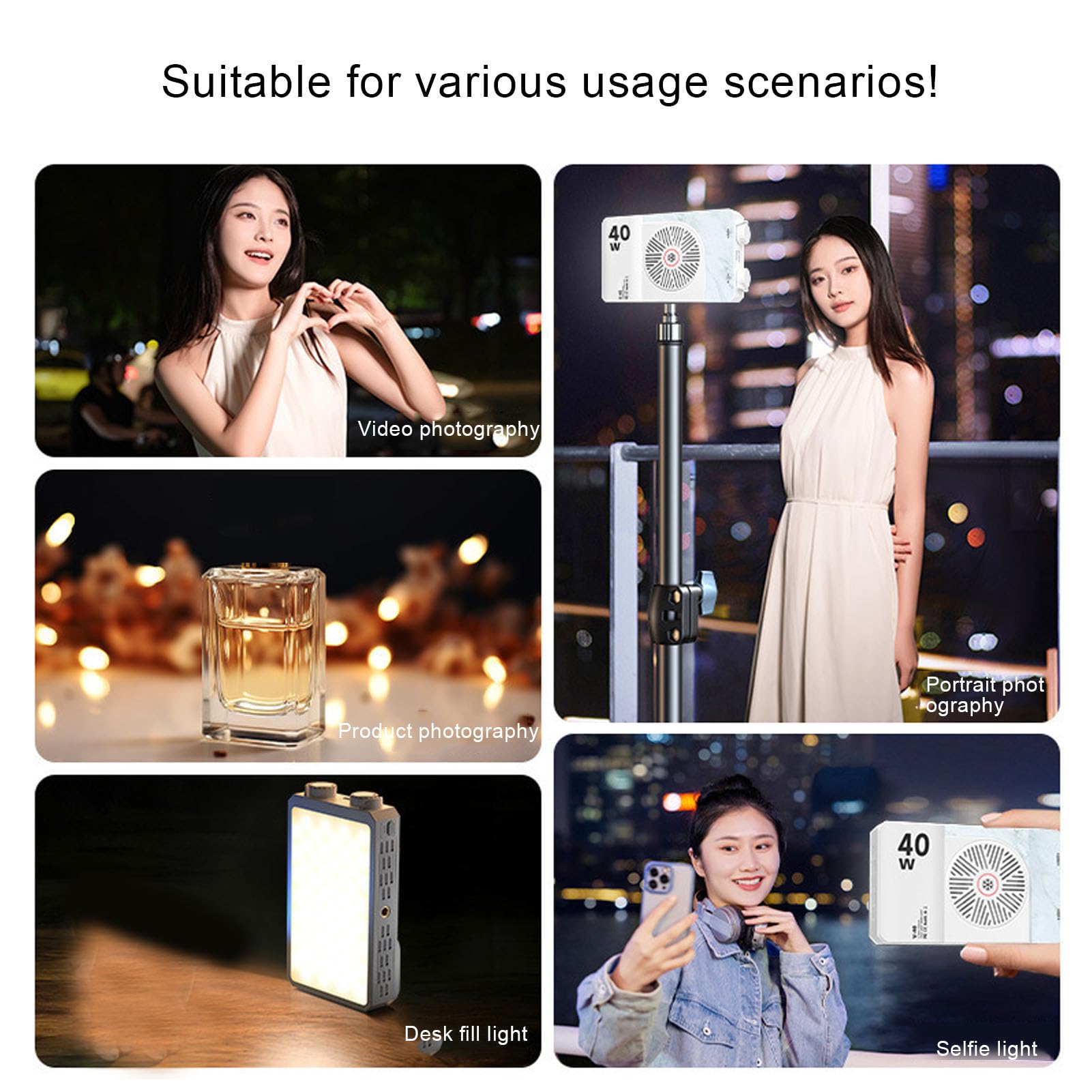 Asixxsix Pannello Luci Video RGB, 120 LED 40W 14000LX 2500-9000K CRI96+ Luce di Riempimento con Batteria 4400mAh Fascio Ampio 160°, per Creatori di Contenuti Fotografici