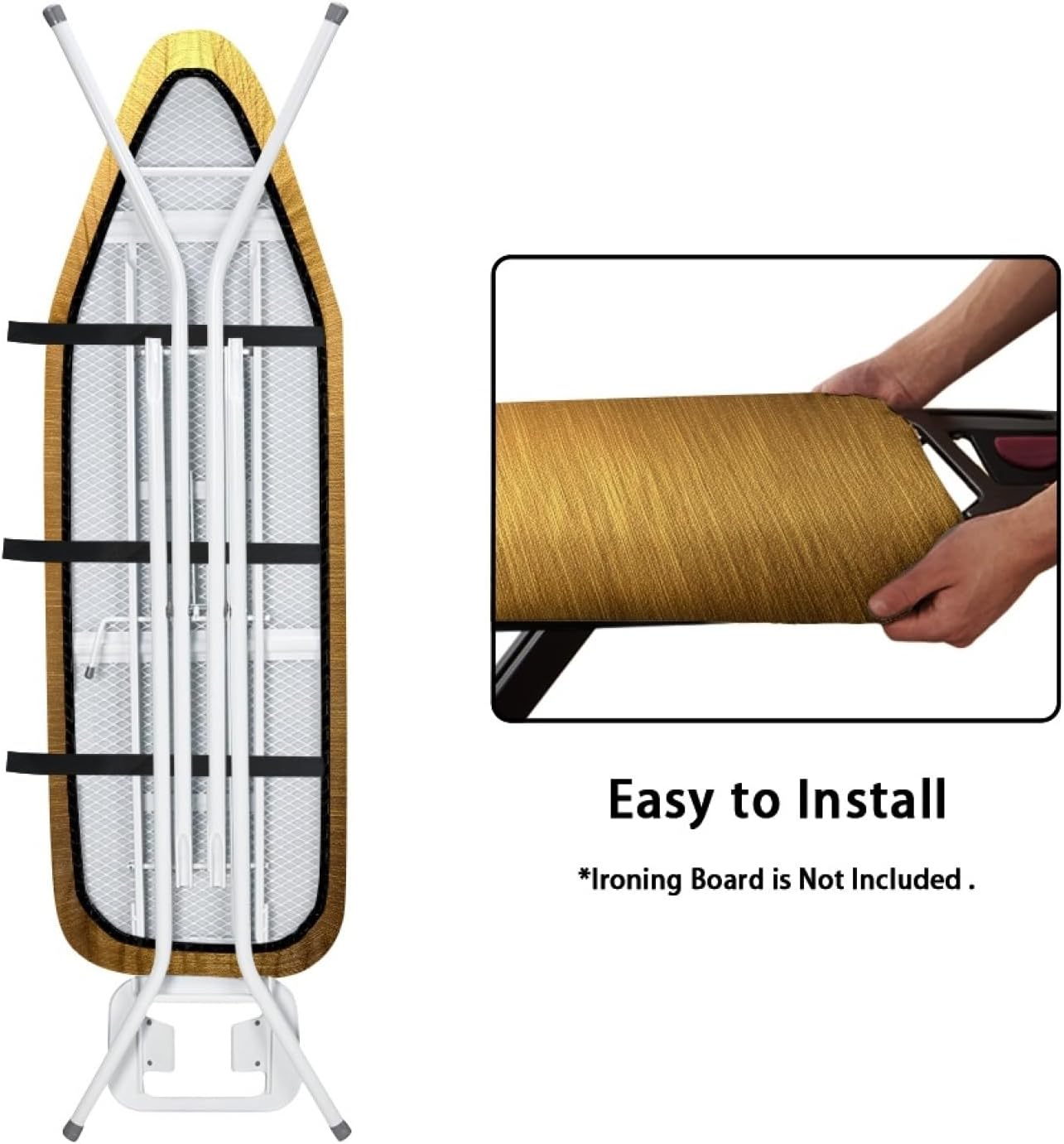 Iron Board Cover with Padding Standard Size Gold Gradient Padded Ironing Board Covers 15x54 Heat Reflective Extra Thick Wide Non Stick Scorch and Stain Resistant Heatproof