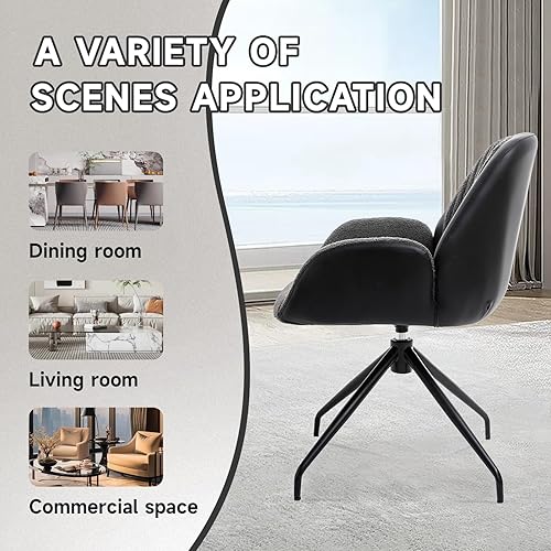 Miniatura 7 de Sillas de Comedor Modernas Sillas de Comedor Modernas 6 Sillas de Comedor Cuero Negro Moderno