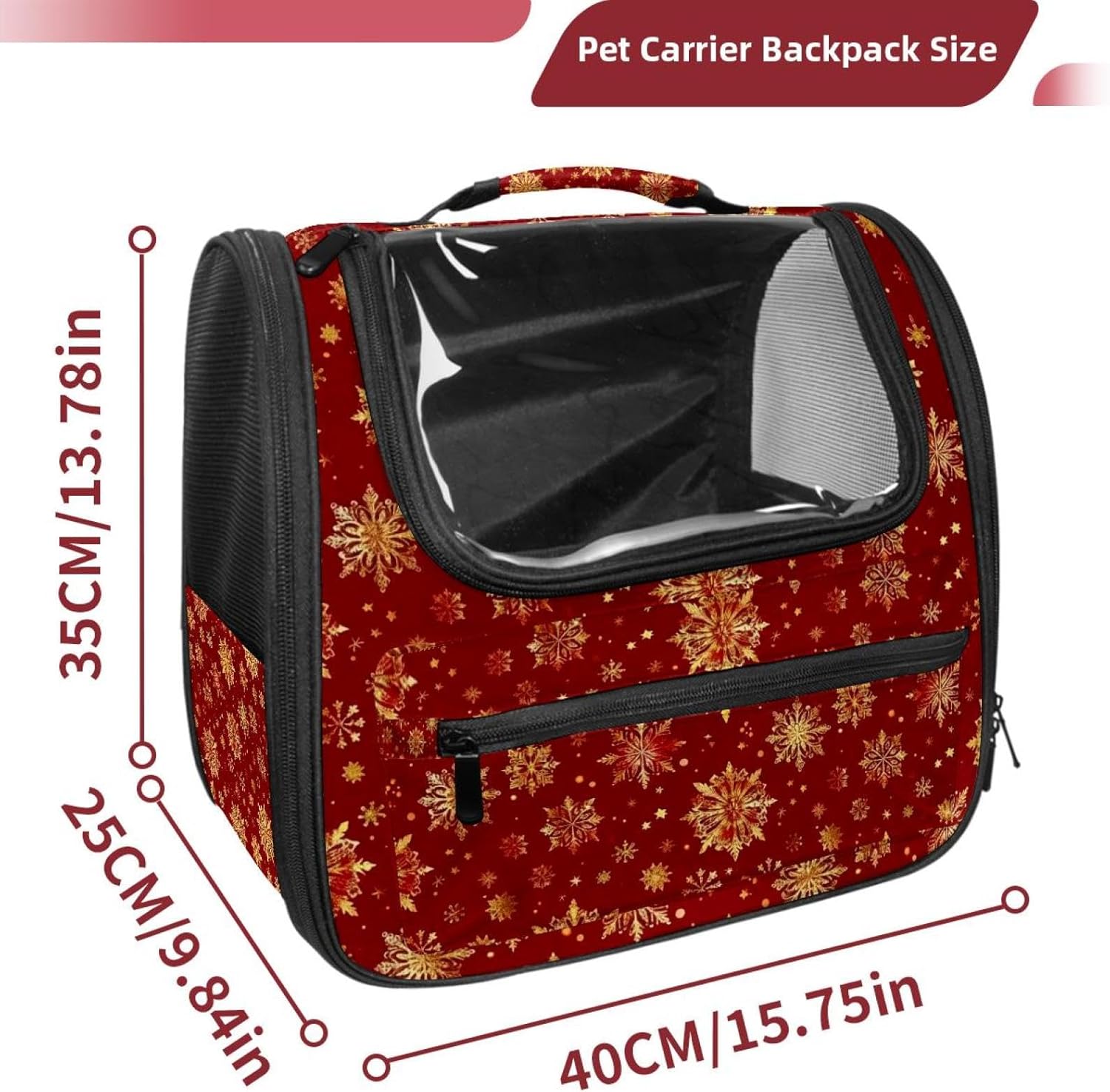 Christmas Snowflakes (5) Pet Carrier Soft Sided Carrier for Small Medium Cats Dogs