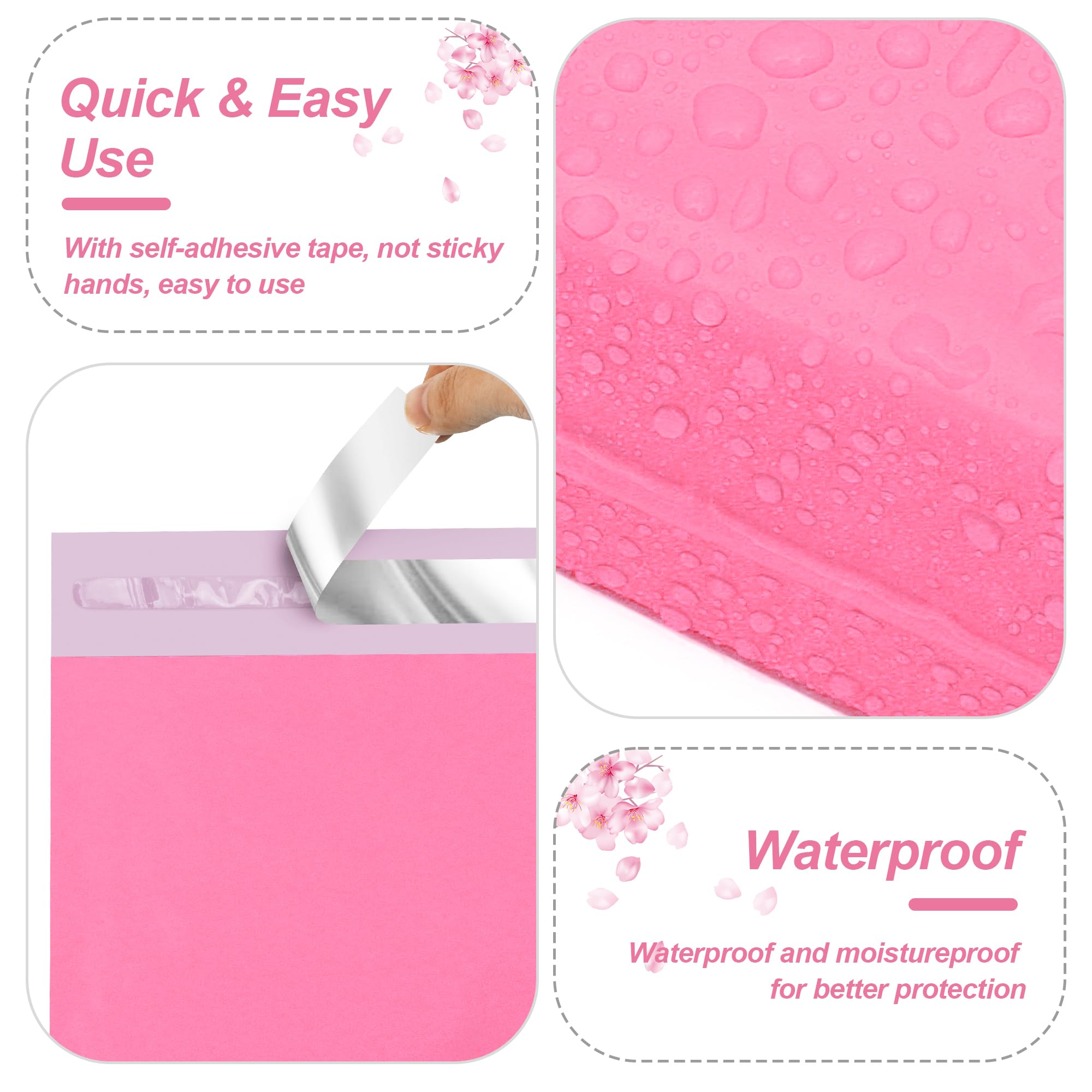 JinRuiKJ Thank You Poly Mailer 48 x 61 cm 50 pezzi, sacchetti di spedizione rosa con autoadesivo, impermeabili e antistrappo, sacchetti di imballaggio chic per piccole imprese, sfusi