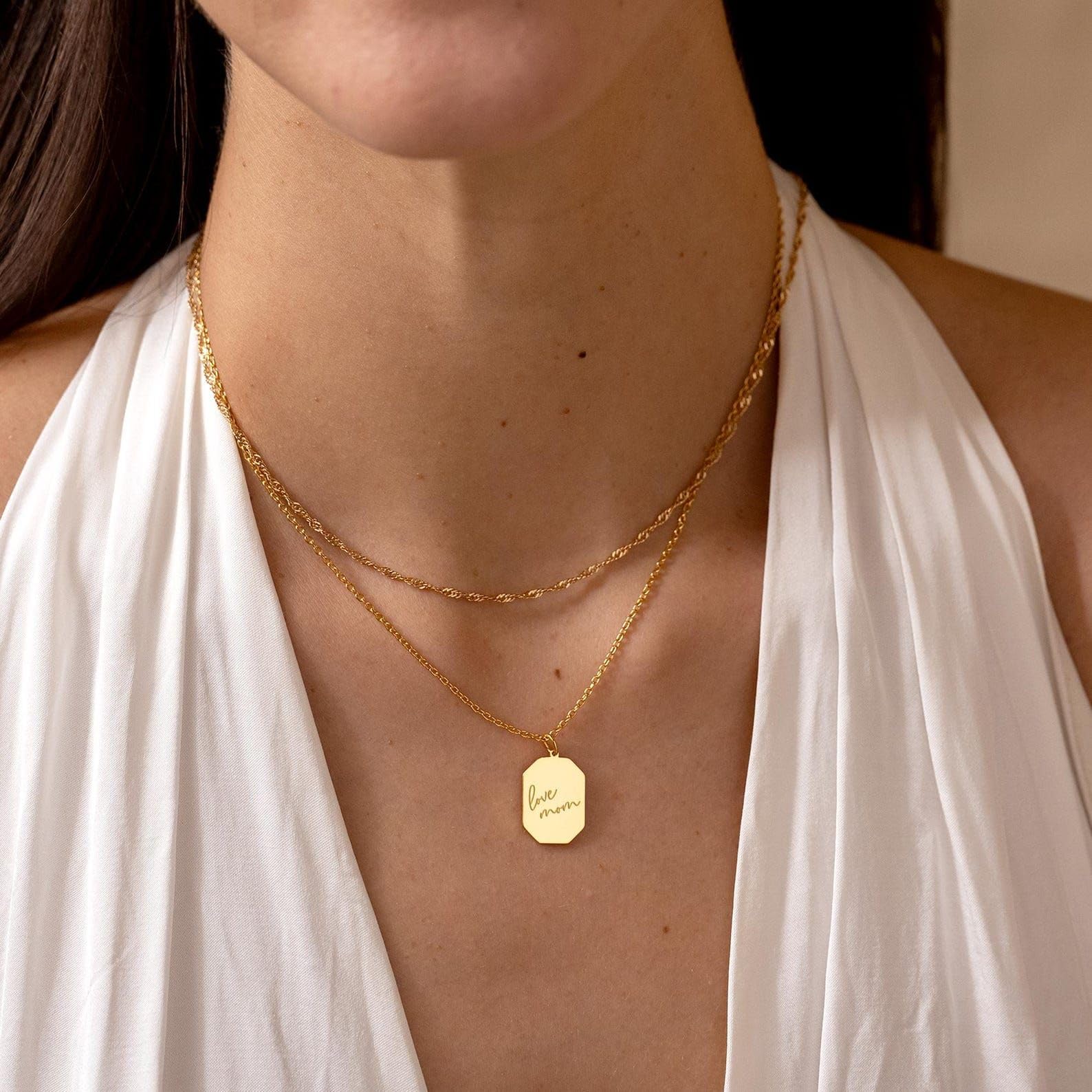 Inciso reale collana con scrittura a mano, su misura targhetta collana, personalizzato commemorativo reale firma gioiello per lei, Natale per lei