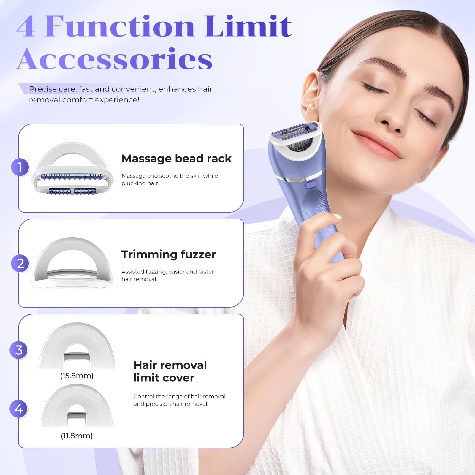 7 In 1 Rasoio elettrico donna,Epilatore elettrico donna,Depilatore corpo,Rasoio donna parti intime,Rasoio Parti Intime,Impermeabile IPX7,Display LCD,per Braccia Zona Bikini
