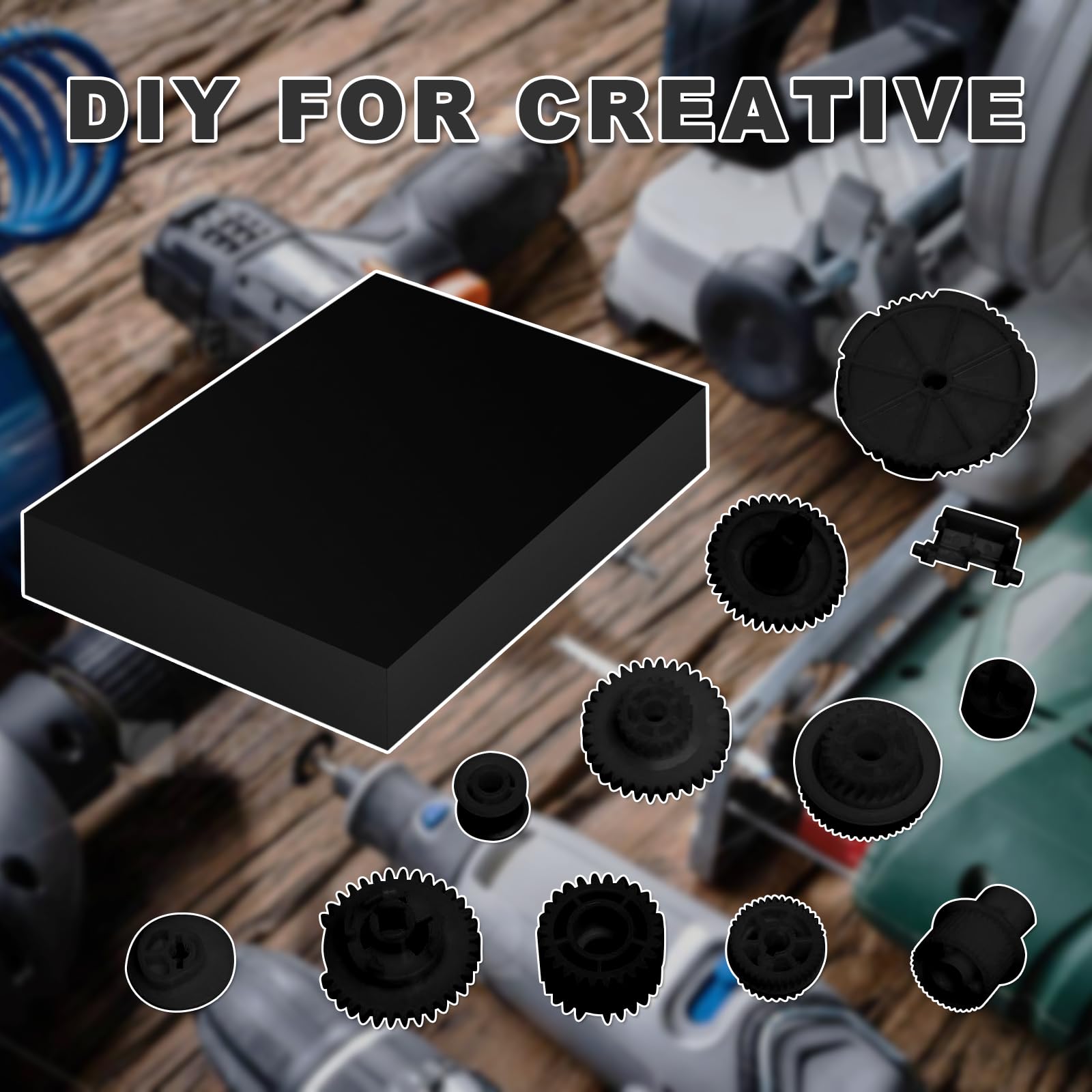 Black HDPE Sheets - 2 Pcs, 3/4x3x3-1/2" -7