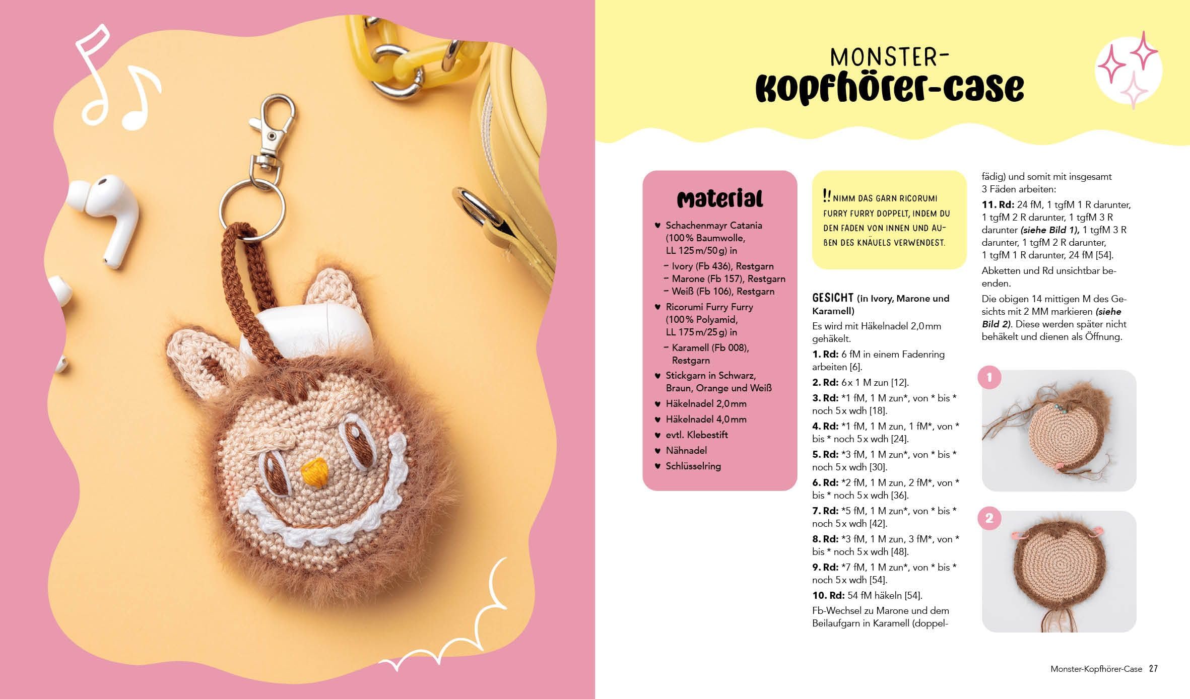 Schlüsselanhänger häkeln: Mini-Monster für Labubu-Fans: Creepy but cute: Amigurumi-Bagcharms für deine Tasche oder als Sammelfigur