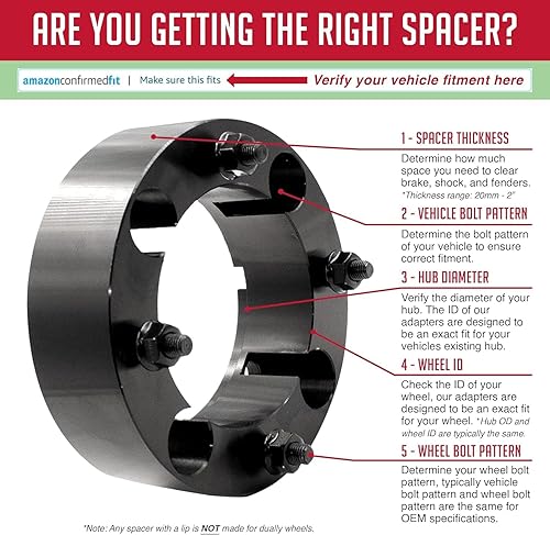 Miniatura 5 de Wheel Accessories Parts 2 espaciadores de rueda ATV UTV 4 en 5.394 in 0.157x5.394 in 1.75 pulgadas de grosor 4.331 in Hub M10 1.25 10x1.25 rosca
