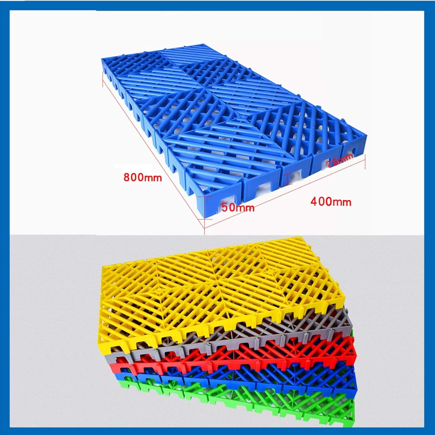 Material nuevo de alta capacidad de carga Rejilla de drenaje for placa de belleza de coche, bandeja de plástico, alfombrilla de almacenamiento de productos, transpirable, resistente a la carga, 5 cm d