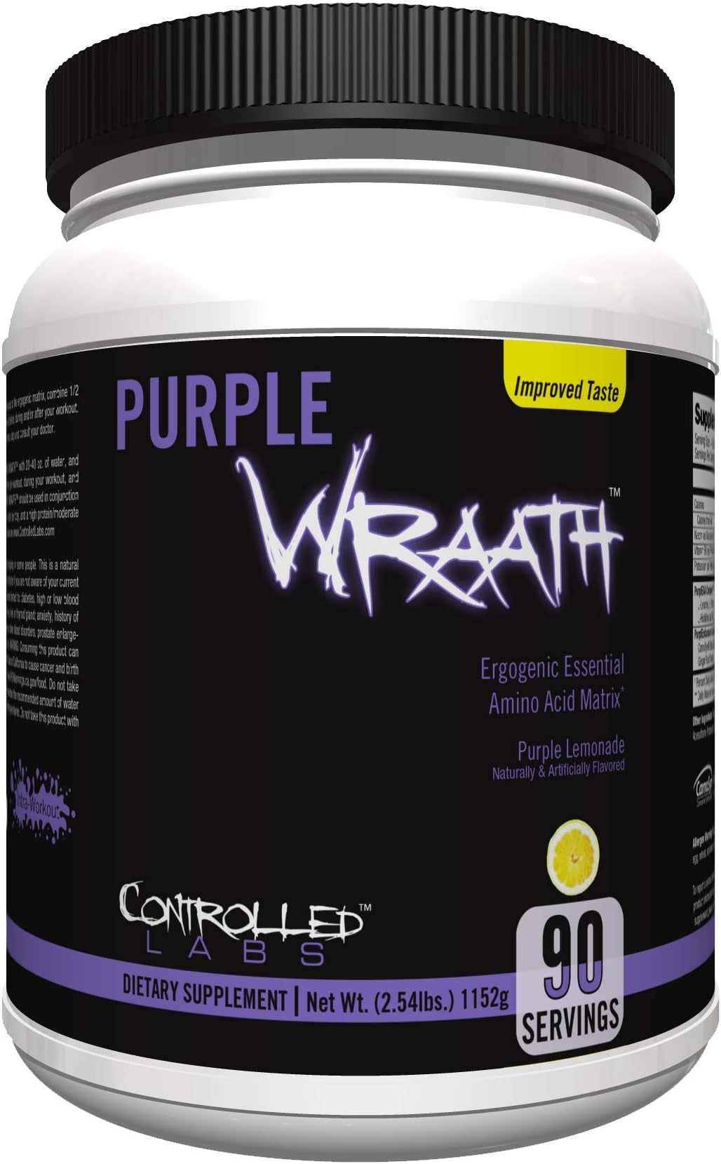 Purple Wraath, BCAA and EAA Amino Acid Supplement, with Endurance Blend Intra Workout Powder, Optimal Endurance, Focus, and Stamina (Lemonade, 90 Servings)