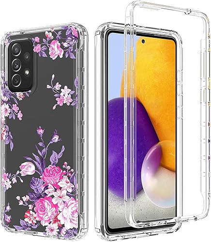 Miniatura 6 de Funda para Galaxy A52 5G/Galaxy A52 4G, Samsung A52 5G Funda para niñas, bonita funda de TPU transparente floral a prueba de golpes para Samsung