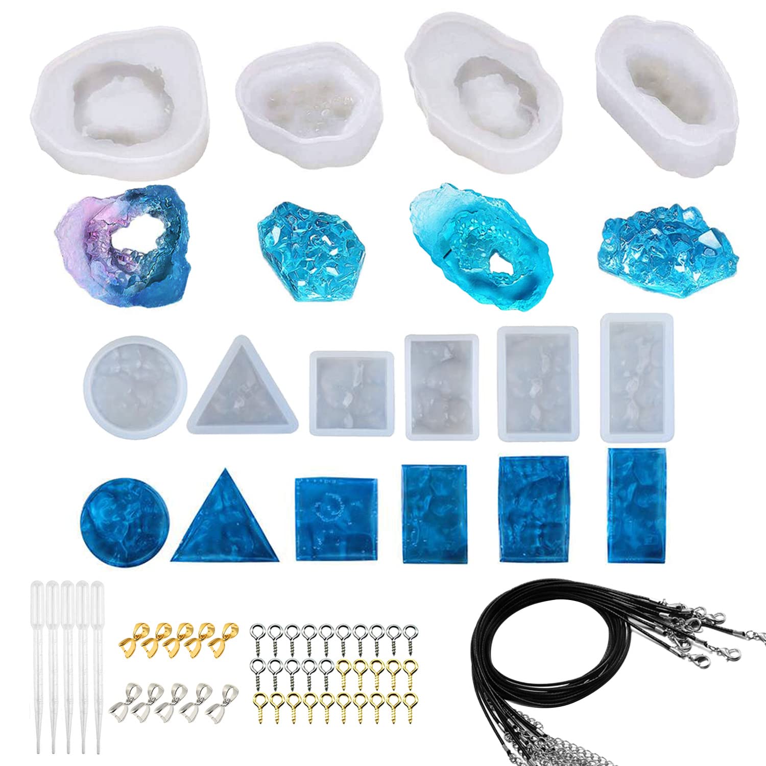 Stampo Silicone Per Ciondoli Resina | 10 Forme Con Foro | Con Corda Cera E Fibbia | Per DIY - Foto 7