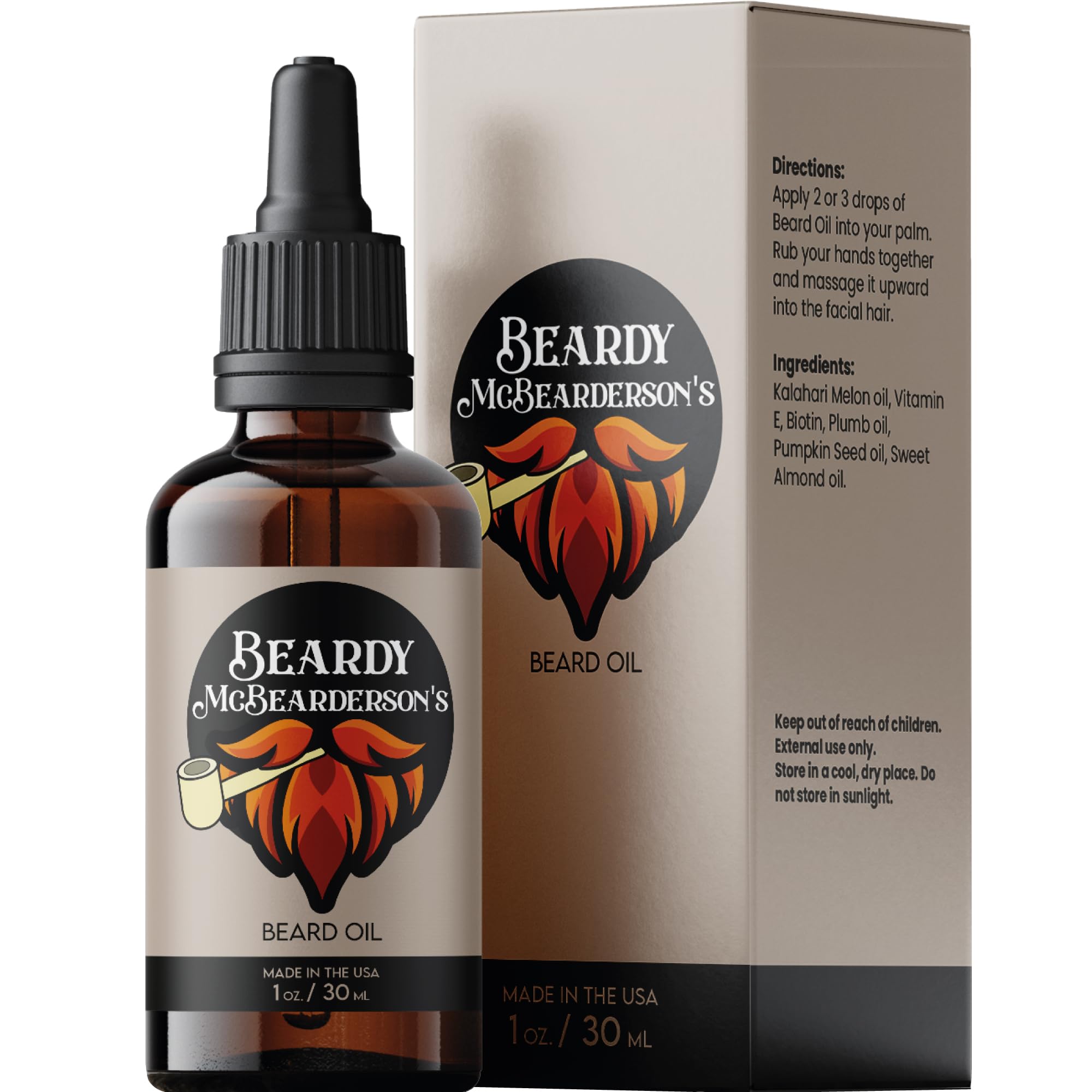 Beardy Oil - Kalahari Melon Oil, Biotin, Vitamin E, Plum Oil | Vanilla and Sandalwood