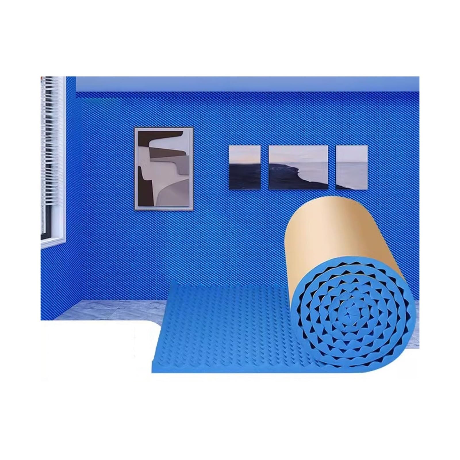 Rotolo di schiuma insonorizzante isolante acustica, 5 m di spessore, 3 cm di spessore, in cotone fonoassorbente, per studio, home cinema, KTV (blu, 75 m)