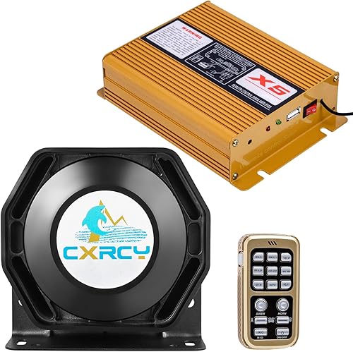 CXRCY Sistema de megafonía de 200 W, 12 V, 18 tonos, 120-130 dB, alarma de advertencia de emergencia, sirena de policía, altavoz de 1 bocina,