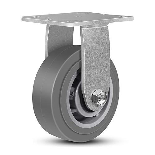 NINOSO Rueda rígida industrial de 5 x 2 pulgadas, rueda de goma para muebles, plataforma de camión, carrito de plataforma (1 paquete rígido)