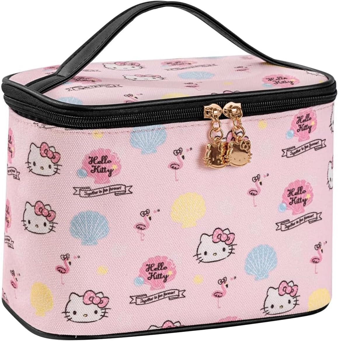 AmBealla Cosmetic Bag Large Makeup Bags Pink Travel Case with Makeup Brush Holder,Cosmetic Organizer for Women, Toiletry Bag for Skincare & Beauty Tools Sweet Cute for Girls