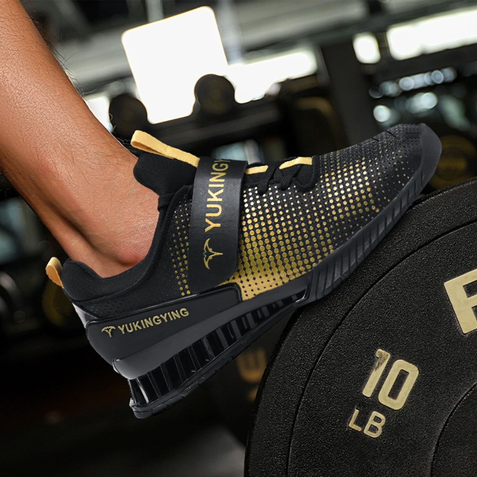 NGARY Chaussures d'haltérophilie Homme Femmes Haltérophilie Squat Chaussures Cross Trainer antidérapantes et Respirantes Chaussures de Gymnastique