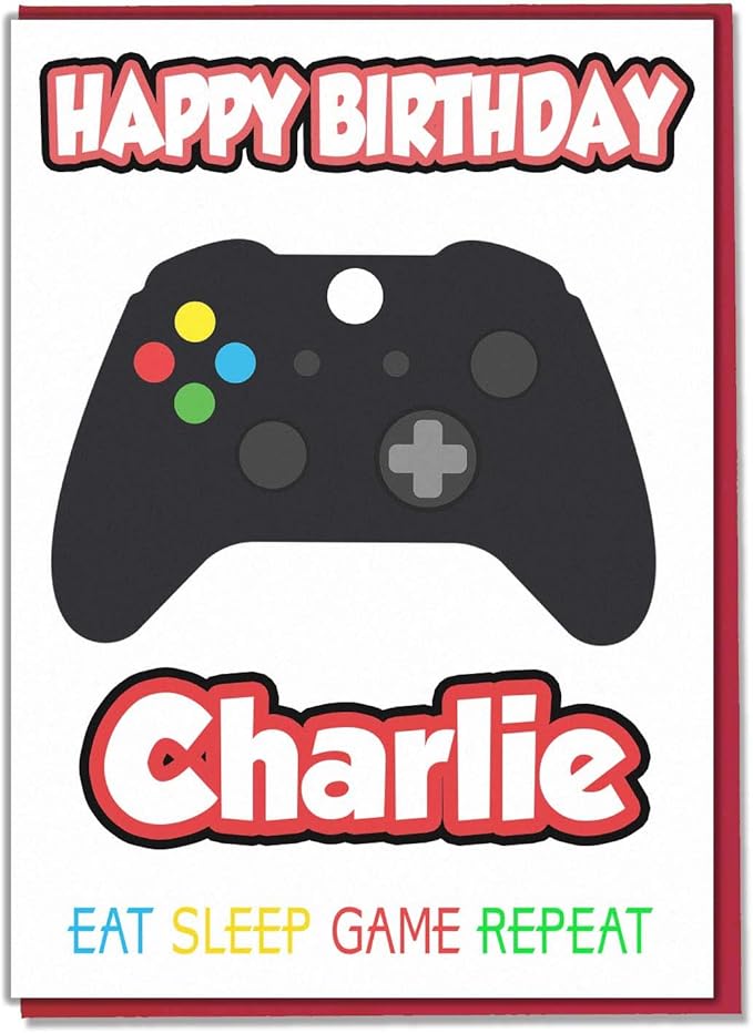 Ak Giftshop Carte D Anniversaire Personnalisee Sur Le Theme De La Manette De Jeu Xbox N Importe Quel Nom Et Age Amazon Fr Fournitures De Bureau