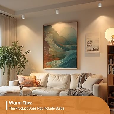 wowatt wowatt 6 stuks LED-plafondspots, wit, draaibare plafondspot, met GU10-fitting, plafondspot van aluminium, Ø 80 x 85 mm, zonder GU10-lamp [energieklasse F] photo 2