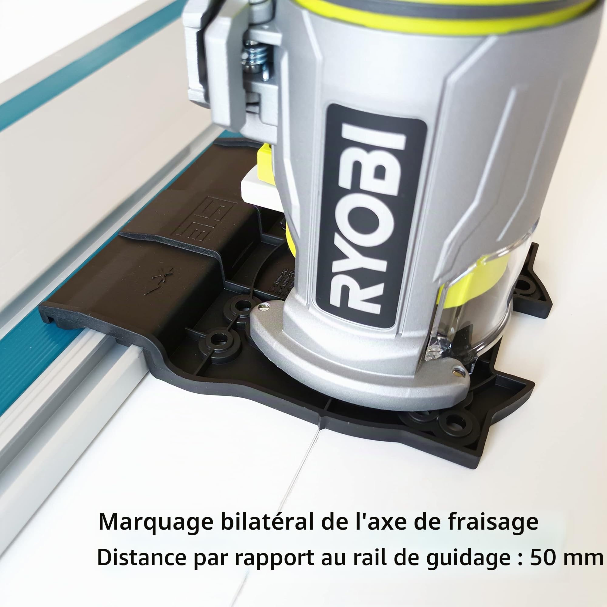 Adaptateur de rail de guidage professionnel pour Ryobi R18TR / RTR18 / AEG BOF 18BL2 Ridgid 18-Volt-Octane™ pour rail de guidage Makita/Bosch/Festool/Mafell pour défonceuse, défonceuse de bordure