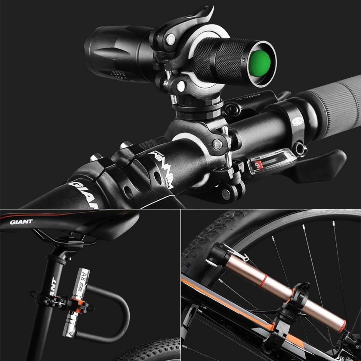 Vonpri [2 Pack] Flashlight Holder, Mount Bicycle Mounting Bracket Flashlight Holder Torch Clip 360º Rotation