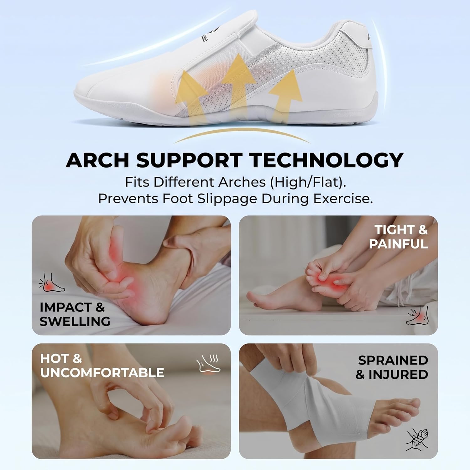 Toichi Taekwondo Shoes – Lightweight White Martial Arts Sneakers for Adults & Kids – Unisex Breathable Training Shoes for Karate, Boxing, Kung Fu, Tai Chi