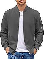 COOFANDY Men's Bomber Jacket Lightweight Water Repellent Windbreaker Zip-Up Coat Stylish Fall Layer with Pockets