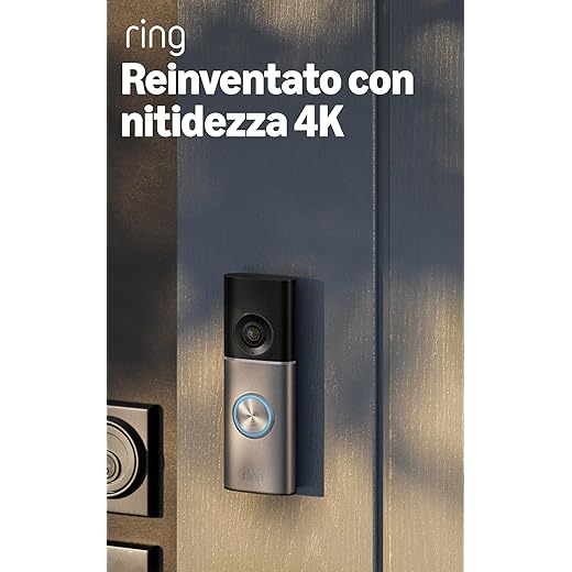Videocitofono Pro cablato (Ring Wired Video Doorbell Pro, ultimo modello) con plug-in | Campanello con videocamera | Visione Retinal 4K, Zoom 10x | Prova gratuita di 30 giorni piano d'abbonamento Ring