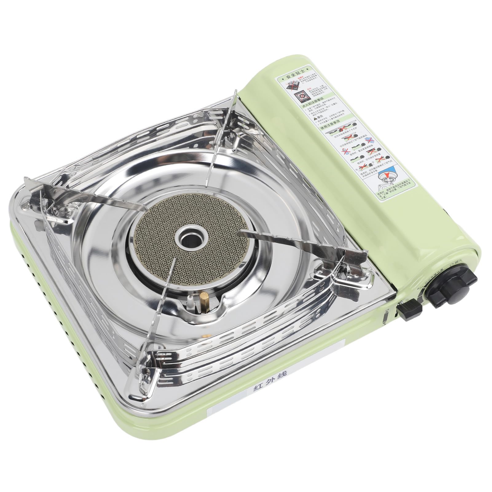 CHICIRIS Estufa de Gas Infrarroja Portátil Estufa de Gas de Acero Inoxidable con Encendido Automático Deflector de Viento Estuche de Transporte para Acampar Picnic BBQ Viajes por Carretera