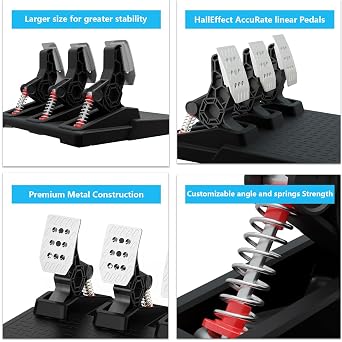 NBCP Racing Pedals,PC Gaming Steering Wheel Pedal Set | Swappable Springs,Adjustable, Durable,Compatible with PC Win11/Win10/Win7