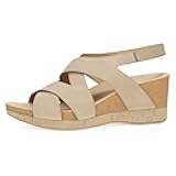 Shyla Wedge Sandal for Women - Cork/EVA Wedge with Arch Support -Fully Adjustable Straps-Lightweight Rubber Outsole