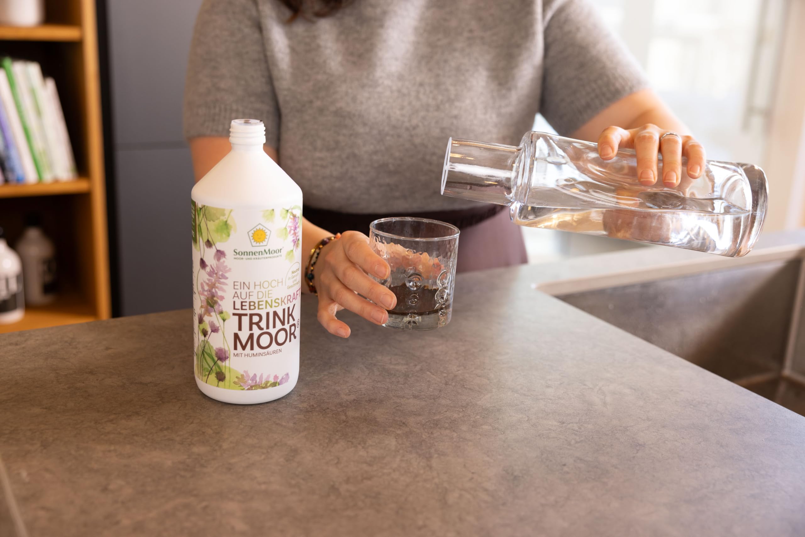 Trinkmoor 500 ml - Moor zum Trinken - von Familienbetrieb SonnenMoor - Ein Hoch auf die Lebenskraft
