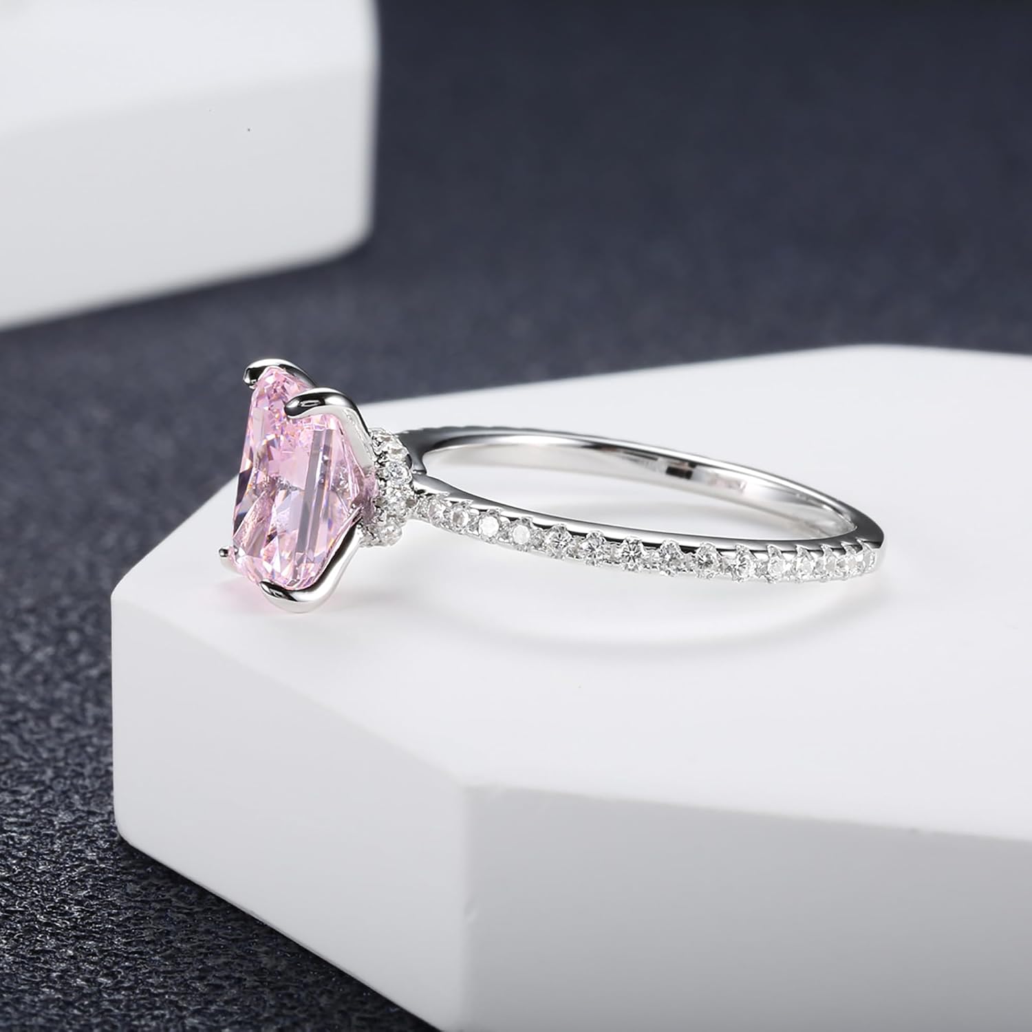 LOVECOM 2CT 925 Sterling Silver CZ Engagement Rings for Women