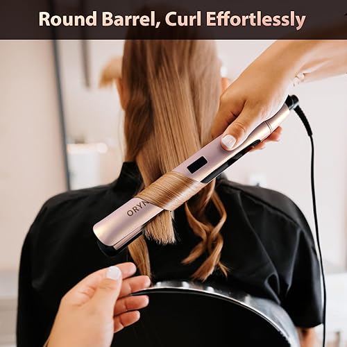 Miniatura 5 de Alisadores de pelo para mujer, plancha plana de 1 pulgada con 10 ajustes de calor, alisador de pelo rosa y rizador 2 en 1, plancha plana de cerámica