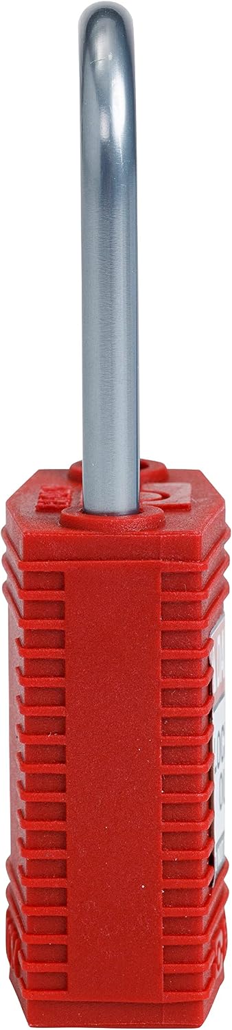 Brady SafeKey Padlock, Red, 3.0 in H x 1.25 in W x 0.75 in D - Image 5