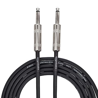 Amazon Basics TS 1/4 Inch Straight Instrument Cable for Electric Guitar/Bass and Keyboard, 10 Foot, Black