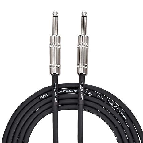 Amazon Basics TS 1/4 Inch Straight Instrument Cable for Electric Guitar/Bass and Keyboard, 10 Foot, Black