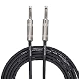 Amazon Basics TS 1/4 Inch Straight Instrument Cable for Electric Guitar, Bass and Keyboard with Anti-Noise Shielding, 10 Foot, Black
