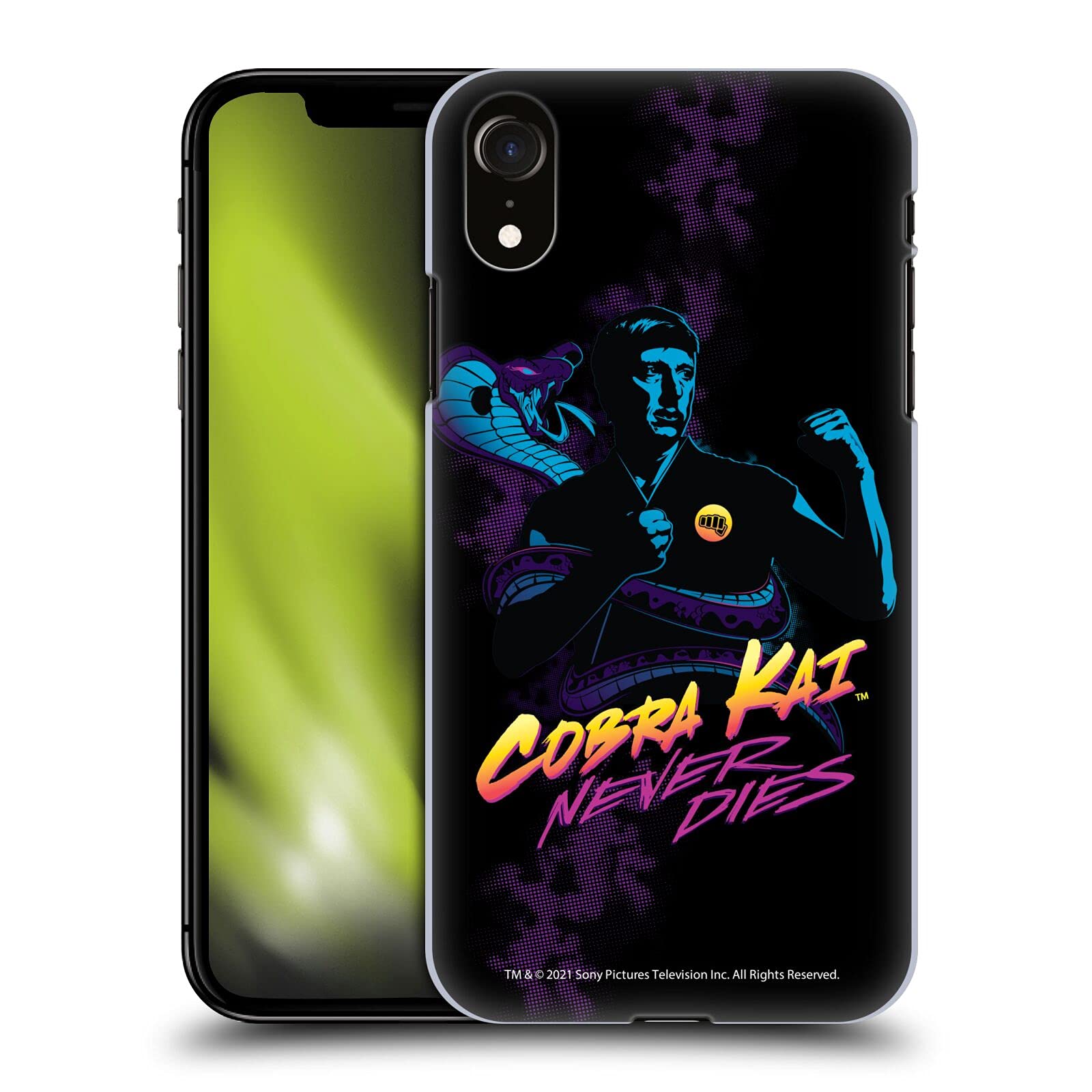 Head Case DesignsOfficially Licensed Cobra Kai Johnny Lawrence Never Dies Key Art Hard Back Case Compatible with Apple iPhone XR