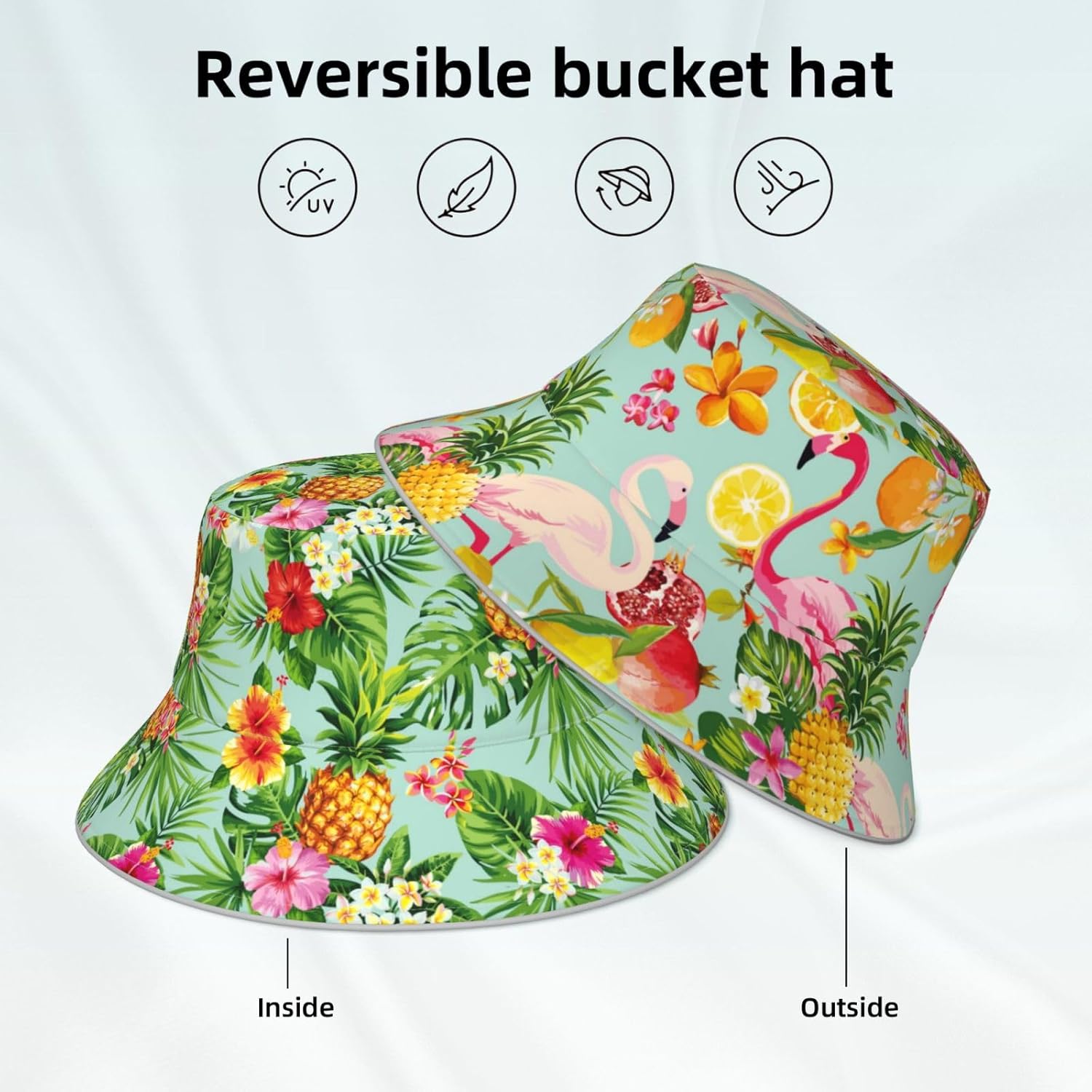 Hat Reversible Fisherman Hats Double Sided Wearing for Women Men Boys Girls - Image 4