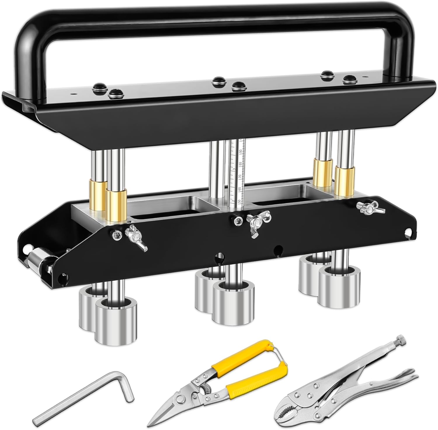 Three Station Edge Roller Bender 0-90° Bending Angle,Sheet Metal Bender Edge Roller 3 Station Design Edge Roller,Suitable for Sizes 29 to 22 Steel, Making 5/8 “to 4” (16 to 102 mm) Elbows Three Station Edge Roller Bender 0-90° Bending Angle,Sheet Metal Bender Edge Roller 3 Station Design Edge Roller,Suitable for Sizes 29 to 22 Steel, Making 5/8 “to 4” (16 to 102 mm) Elbows